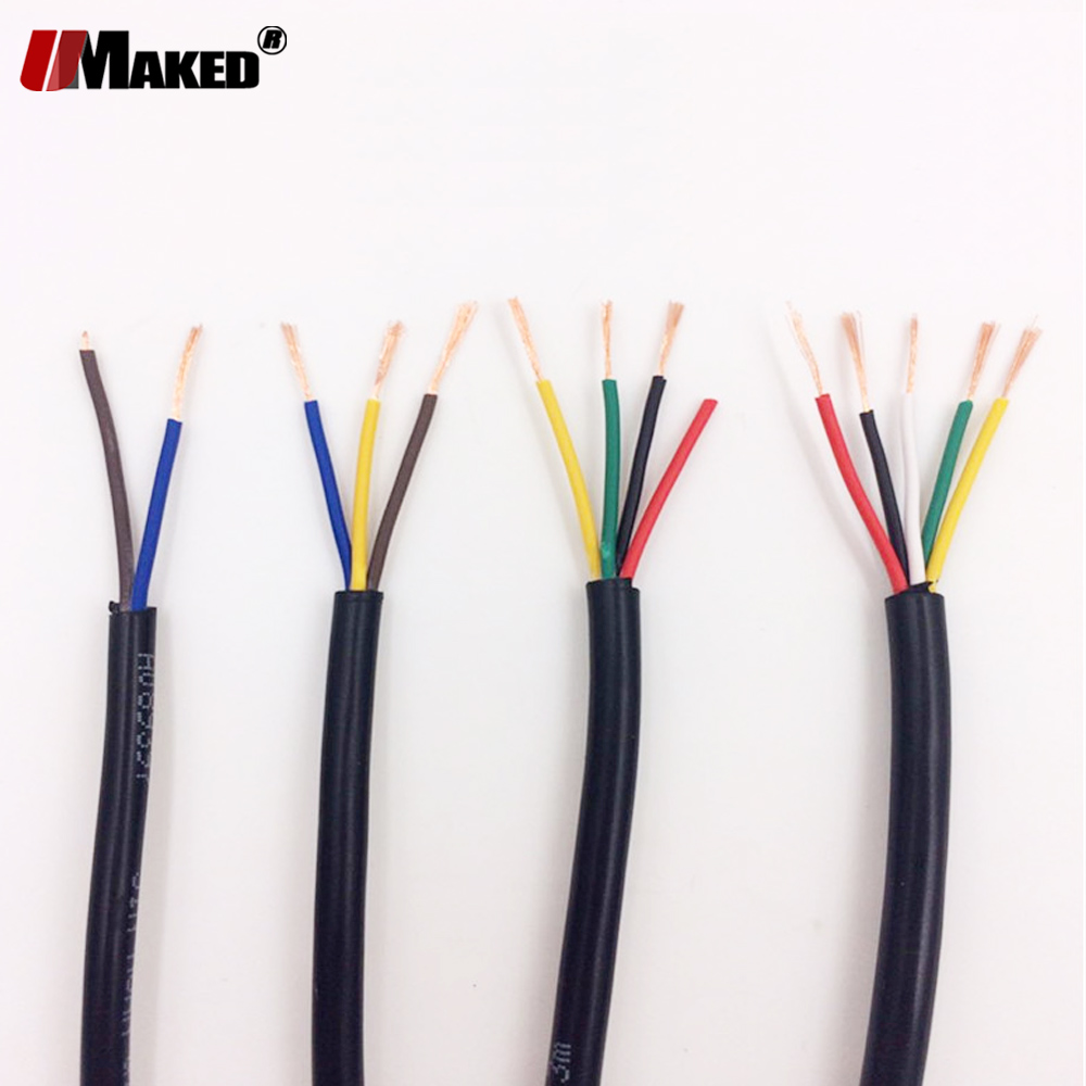 5pin pvc insulated electric 22awg tinned copper cable wire 2pin 3pin 4pin 