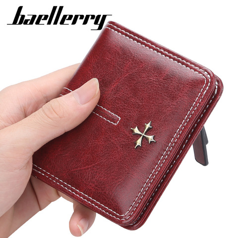 Luxury Designer Women Wallets Multi-card Position Oil Wax Leather Short Coin Purse Fashionable All-match Zipper Card Holder ► Photo 1/6