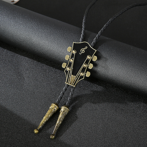 Fashion Music Guitar Bolo Tie Pendant Necklace Dance Rodeo Bola Bolo Tie Western Cowboy Leather Belt Necktie ► Photo 1/4