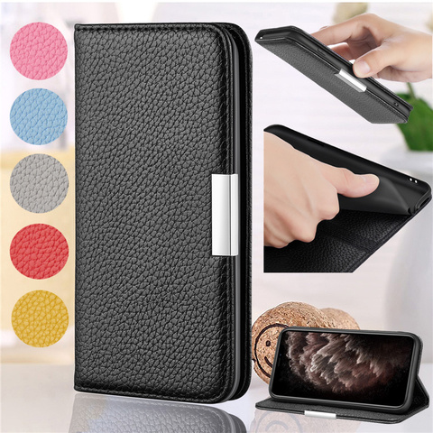 Litchi Pattern Hand Strap Leather Wallet Case For Redmi 6 6A 6Pro Note 6 Pro Note 7 Pro K20 K20 Pro Case ► Photo 1/6