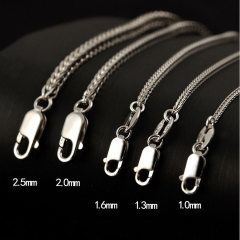 BOCAI real S925 sterling silver platinum plated Chopin chain solid 925 silver men's necklace bold clavicle chain sweater chain ► Photo 1/6