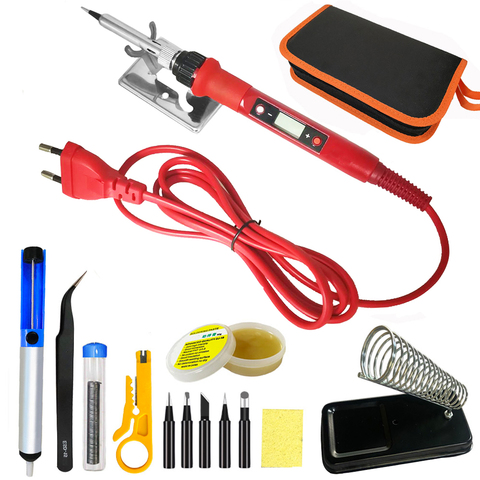 60W/80W  digital electric soldering iron welding iron staion 110V 220V with soldering accessories tips stand  0.8mm 50g tin wire ► Photo 1/6