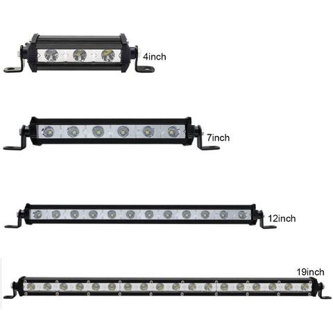 OFFROAD SUPER SLIM LED WORK LIGHT BAR 4-19 INCH 12V 24V CAR SUV TRUCK WAGON PICKUP 4X4 UTE SPOT BUMPER SINGLE ROW DRIVING LAMP ► Photo 1/6