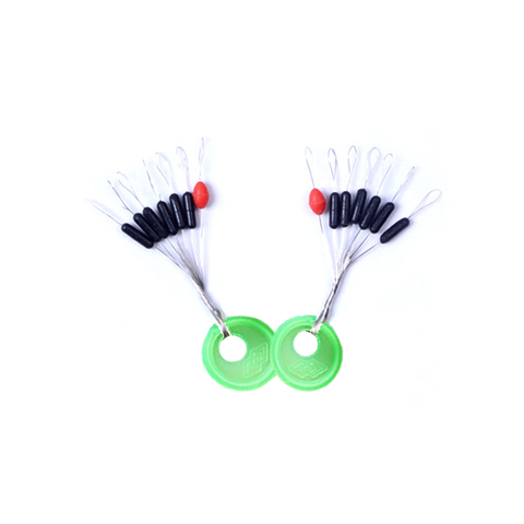 60pcs 10 Groups 7 in 1 Black Float Rubber Stopper Fishing Bobber Stopper Float Oval Bean Space Fishing Line Tackle Accessories ► Photo 1/6