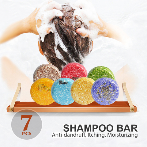 7PCS Pure Hair Shampoo Bar Cleaning Anti Dandruff  Loss Hair Growth Soap Bar Gentle & No Irritation for Soft Hair Care 11.11 ► Photo 1/6