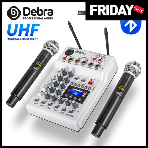 DebraAudio DJ Console Mixer Soundcard with 2channel UHF wireless microphone for Home PC Studio Recording DJ Network Live Karaoke ► Photo 1/6