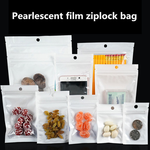 50Pcs Self Sealing Zipper Bag Resealable Packaging Bag Pouches Parts Jewelry Data Cable Storage Bag Pearlescent Film Ziplock Bag ► Photo 1/6