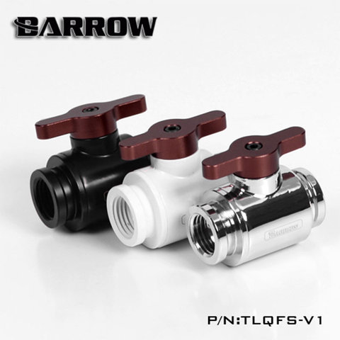 Barrow TLQFS-V1, Mini Ball Valves, Multiple Colour Aluminium Handle, Female To Female Water Cooling Valve. ► Photo 1/6