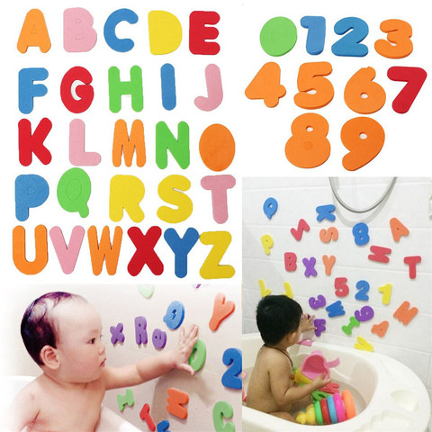 36pcs/set Alphanumeric Letter Bath Puzzle EVA Kids Baby Toys New Early Educational Kids Bath Funny Toy SA879195 ► Photo 1/5