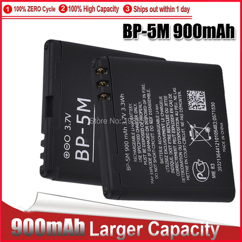 1-5PCS BP-5M for Nokia 6220 battery Classic 6500 6110 Slide 8600 cell phone replacement Luna Navigator 7390 5610 5700 6500S ► Photo 1/6