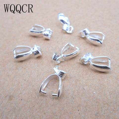 DIY 50PCS Lot Size M 6*14MM  Handmade Jewelry Findings 925 Sterling silver Bail Connector Bale Pinch Clasp Pendant ► Photo 1/2