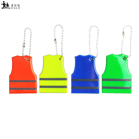 Yellow Vest Reflective keychain soft PVC traffic safety pendant accessories for road visibility safety useKeyring Charm for bag ► Photo 1/6