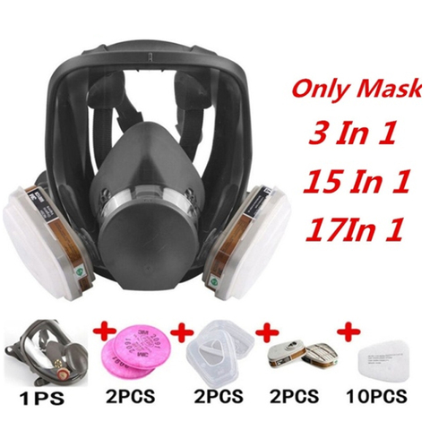 3/9/15/17in1 Painting Spraying Safety Respirator 6800 Gas Mask Full Face Mask Facepiece Respirator ► Photo 1/6