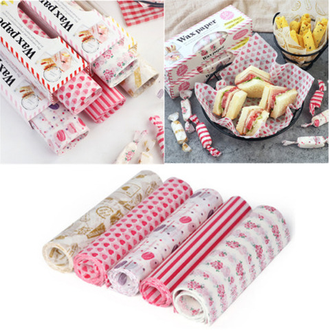 Hot Sale 50pcs/lot Disposable Food Wrapping Wax Paper Hambur Sandwich Bread Candy Wrap Papers Dessert Tools ► Photo 1/6