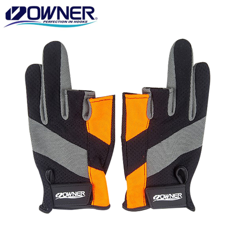 Japan's OWNER Fishing Gloves three fingers Breathable Moisture Wicking Anti-slip Wear-resistant Plastic Fabric ► Photo 1/6