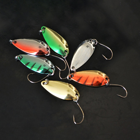 6pcs/lot 3g 3.1cm Fishing Tackle Bait Fishing Metal Spoon Lure Bait For Trout Bass Spoons Small Hard Sequins Spinner Spoon ► Photo 1/6