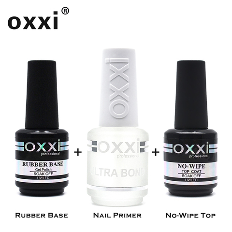 OXXI New a Set of Gel Varnish Primer For Nails UV Permanent Rubber base and Top Coat Gel Nail Polish Ultrabond Acid Free Lacquer ► Photo 1/6