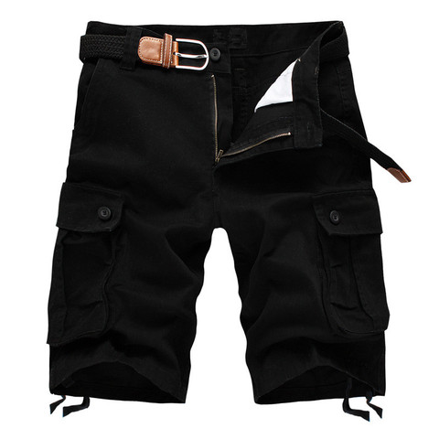 2022 Summer Men's Baggy Multi Pocket Military Cargo Shorts Male Cotton Khaki Mens Tactical Shorts Short Pants 29-44 No Belt ► Photo 1/6