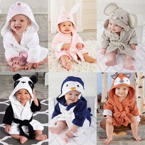 PUDCOCO Cute Baby Bath Towel Coral Fleece Blanket Infant Hooded Wrap Bathrobe Animal Bathing Robe 0-5Y ► Photo 1/6