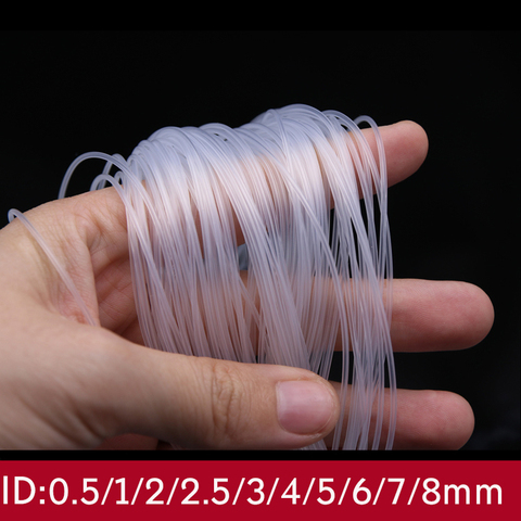 1M/5M Transparent Flexible Silicone Tubing ID 0.5 1 2 2.5 3 4 5 6 7 8 mm Food Grade Tube Pipe Temperature Resistance Nontoxic ► Photo 1/5