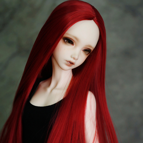2022 New Style 1/3 1/4 1/6 1/8 Bjd SD Doll Wig High Temperature Wire Long Straight Wine Red Wig For BJD Hair Wig ► Photo 1/3