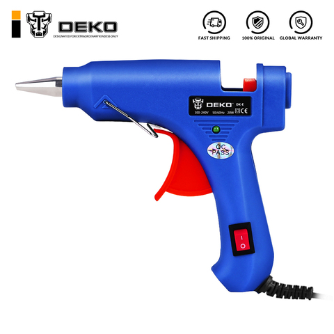 DEKO 20W EU Plug Hot Melt Glue Gun with 7mm Glue Stick Industrial