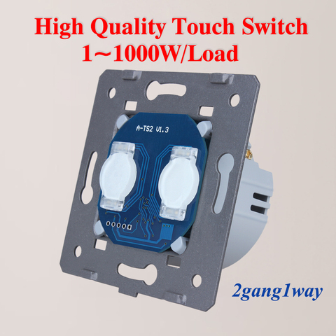 WELAIK EU Wall-Switch Touch-Switch DIY-Parts-Screen Wall-Light-Switch 2gang-1way AC250V-A921 ► Photo 1/4