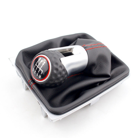 5 6 Speed For VW Volkswagen Golf 4 MK4 Golf 5 Golf 7 MK7 Car Gear Shift Knob With Boot Cover Handle Case Collar 12mm Hole ► Photo 1/5