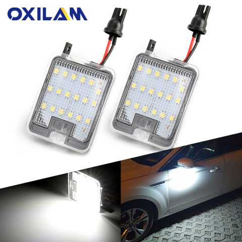 2Pcs Car LED Under Side Mirror Light Puddle Lamp for Ford Focus 3 III Mondeo 4 IV Escape Kuga 2 II Grand C-Max 6000K White ► Photo 1/6