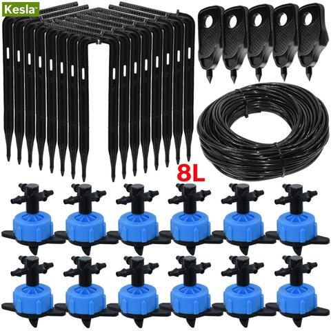 KESLA 8L Greenhouse Drip Irrigation 4-way Bend Drip Arrow kit 3/5mm Hose HGarden Irrigation system  Watering kit 5-50 Set ► Photo 1/6