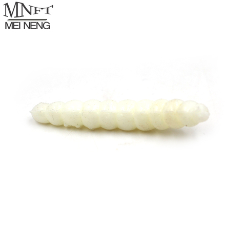 MNFT  50Pcs White Green Lifelike Fishing Lure 3.8Cm Bionic Bread Bug Grubs Trout Lure Soft Maggot Bait ► Photo 1/6