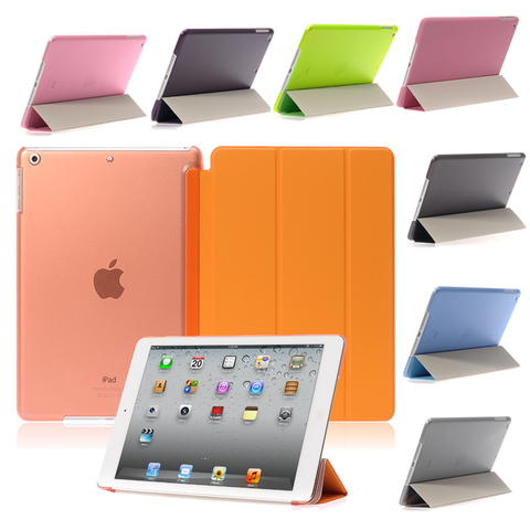 9.7‘’ Slim folio Stand Coque for iPad Air 2 Case Smart A1566 A1567 PVC Smart Auto-Sleep Protective Cover for iPad Air 2 Cover ► Photo 1/6