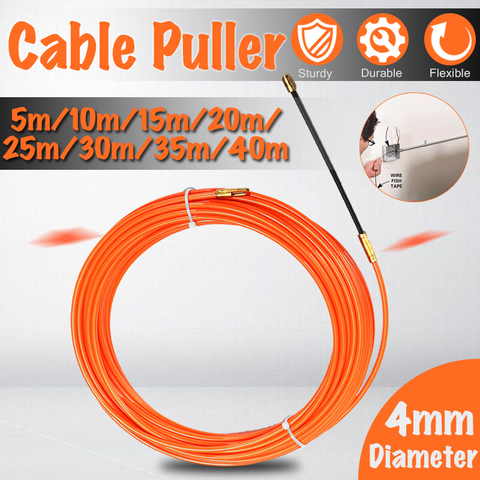 4mm 5 Meter To 40 Meter Orange Guide Device Nylon Electric Cable Push Pullers Duct Snake Rodder Fish Tape Wire ► Photo 1/6