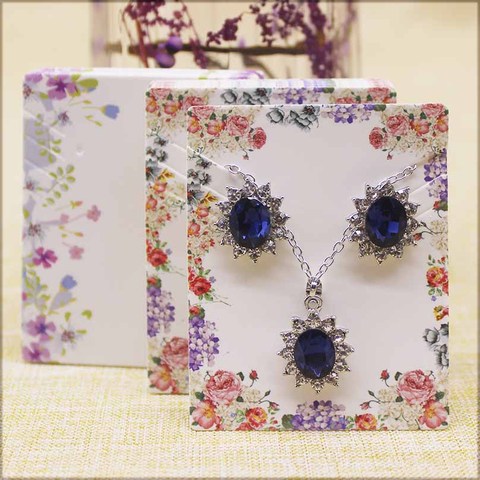 Zerong 50pcs flower style Earrings and Necklace Display Cards Cardboard necklace set pendant  Package Hang Tag Card  5.1*6.3cm ► Photo 1/6