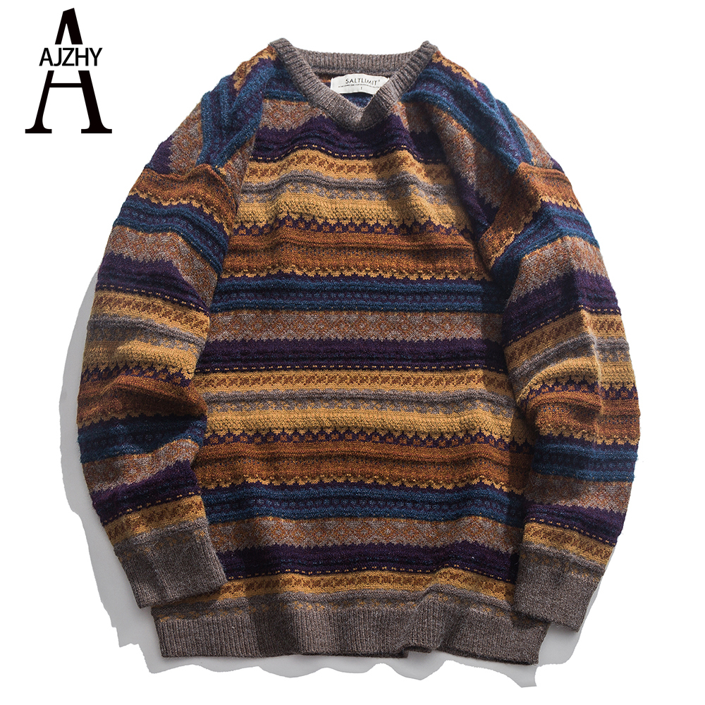 Zero Knitted Sweater striped pattern casual look Fashion Sweaters Knitted Sweaters 