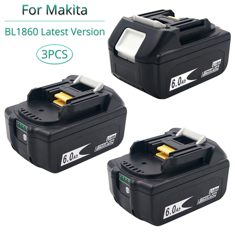 3PCS BL1860B 6.0 Ah Replacement for Makita 18V Battery Li ion Rechargeable Battery bl1830 bl1840 bl1850 bl1860 Balance Monitor ► Photo 1/6