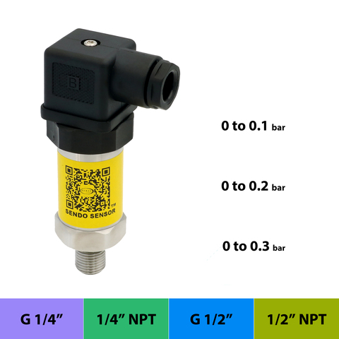 4-20mA pressure sensor, low pressure 10, 20, 30, 50 kpa gauge,  0.1, 0.2, 0.3, 0.5 bar, 1.5, 3, 7 psi, 100, 200, 300, 500 mbar ► Photo 1/1