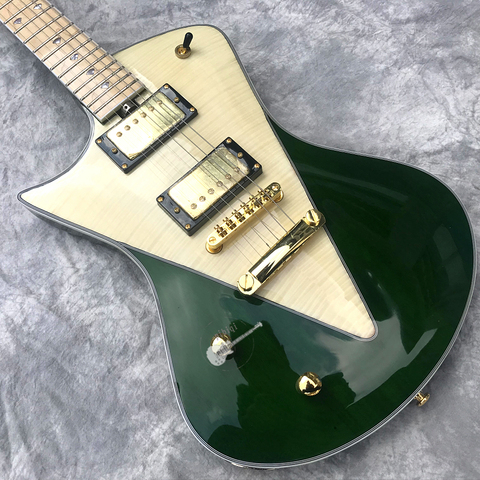 Custom shop, new green 2022 electric left hand guitar, logo, color and shape can be customized, can upgrade wood and hardware co ► Photo 1/6