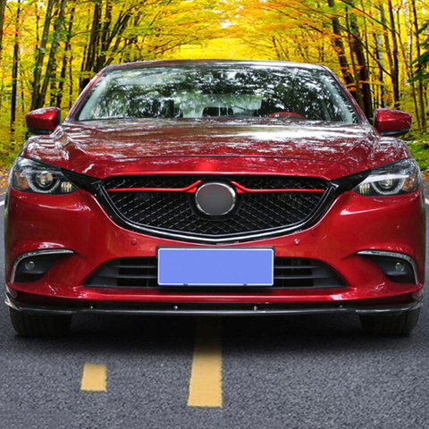 CEYUSOT New Front Bumper Grill Upper Grille for Mazda 6 Atenza 2016 2017 18 mazda6 M6  Decorative cover ABS black Racing Grills ► Photo 1/6
