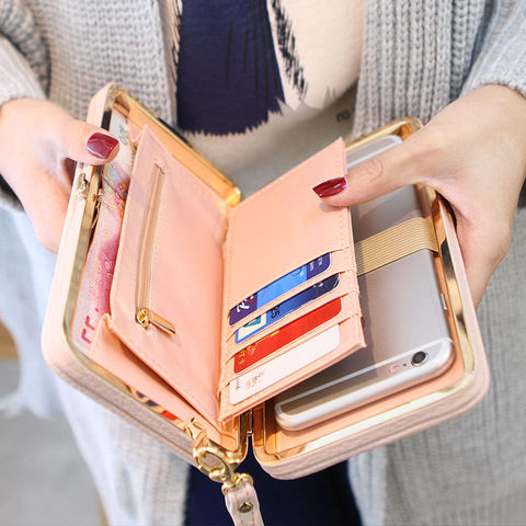 new Casual Long Women heel Purses Box Wallets Card Holder Mobile handbag case storage bag home ► Photo 1/6