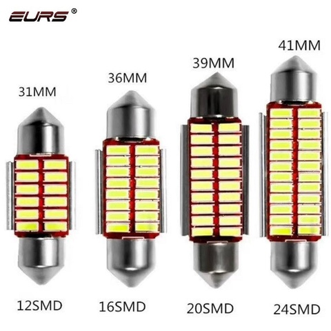 Festoon 31mm 36mm 39mm 41mm LED Bulb C5W C10W Super Bright 4014 SMD Canbus Car Styling Light Auto Interior Doom Lamp 12V ► Photo 1/6