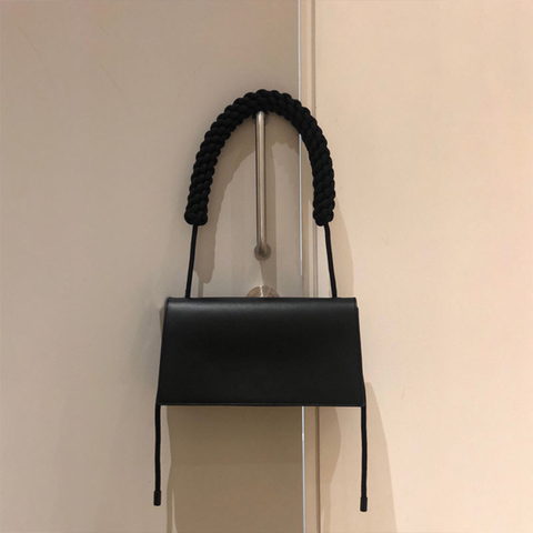 Women's Designer Handbags 2022 New Summer Vintage Braided Shoulder Strap Shoulder Bags Black Simple Lady Small Square Bag Bolsas ► Photo 1/6