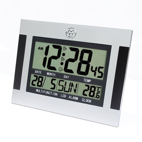Digital Desk Wall Alarm Clock with Thermometer & Calendar Multifunction Silent LCD Digital Large Screen Electronic Alarm Clock ► Photo 1/6