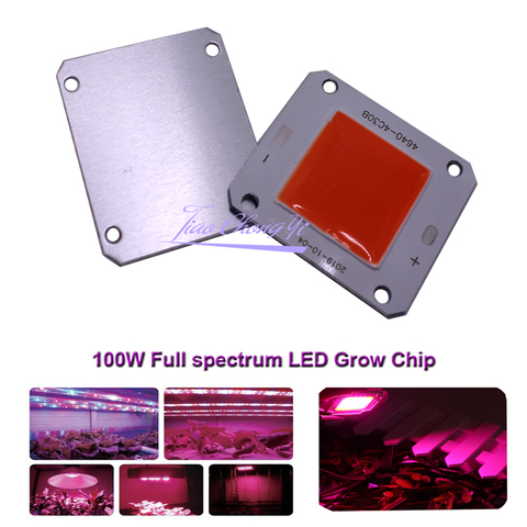 High Power LED Chip 380-840nm Full Spectrum Grow Light Lamp Beads for Indoor Plant Growth in 100W DC12V or DC32V 40X46mm ► Photo 1/6