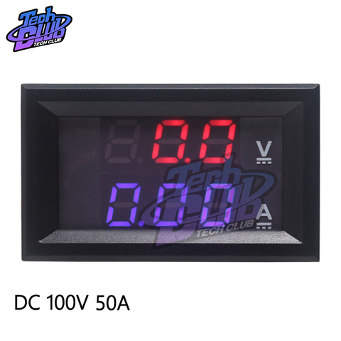 Mini Digital Voltmeter Ammeter DC 100V 50A 100A Amp Volt Current Meter Tester 0.28