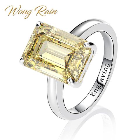 Wong Rain Classic 100% 925 Sterling Silver Created Moissanite Gemstone Wedding Engagement Diamonds Ring Fine Jewelry Wholesale ► Photo 1/6