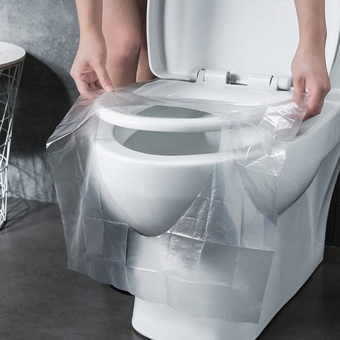 6/50pcs Universal Toilet Seat Cover Sticker Toilet Disposable Waterproof Toilet Paper Pad Antibacterial Maternal Bathroom Tools ► Photo 1/6