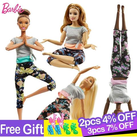 Original Barbie Gymnastics Yoga Sports Doll Barbie All Joints Move Doll Educational Toy Girl Christmas Birthday Toys Gift DHL81 ► Photo 1/6