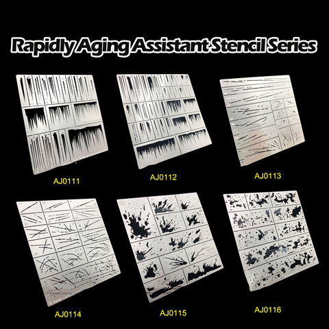 Model-assisted Weathering Leaking Spray Plate Series Rapidly Aging Assistant Stencil Rust/paint/scratch/mud/rain Marks ► Photo 1/5