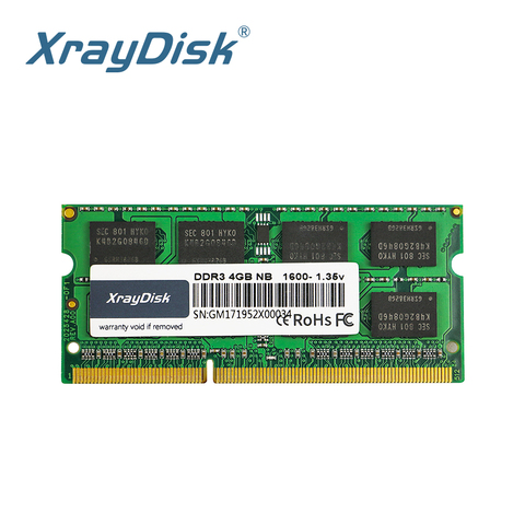 XrayDisk DDR3 DDR3L 4GB 8GB 1600Mhz SO-DIMM 1.35V  Notebook RAM 204Pin Laptop Memory sodimm ► Photo 1/6